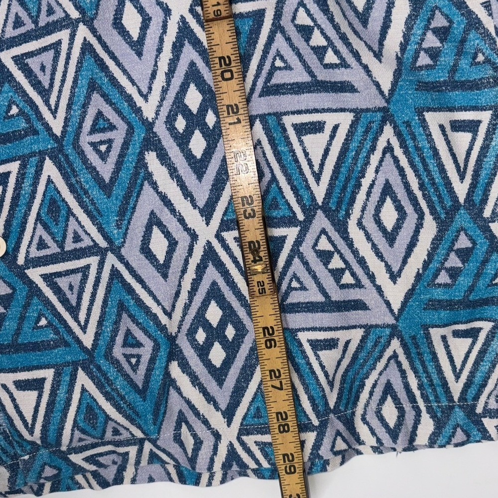 Tommy Bahama‎ Mens Silk Blend Camp Button Up Large Geometric Coconut Button - Picture 6 of 8